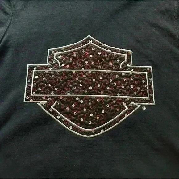 Harley Davidson Motorcycles Y2K Red Sequin Jacket - Picture 10 of 12